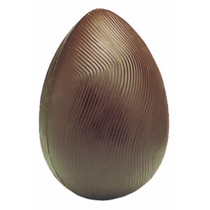 Plaque Demi-Coquille Striée en Chocolat - 2 Empreintes - 156 x 106 mm