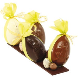 Plaque Demi-Coquille Décorée Lapin en Chocolat - 6 Empreintes