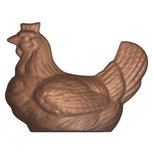 Plaque Poule Couveuse en Chocolat - 4 Poules - 8 Empreintes