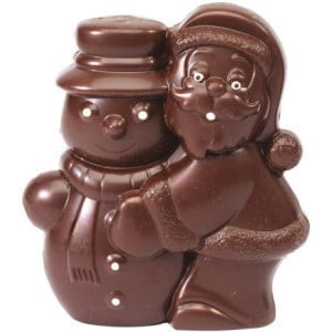 Plaque Père Noël et Bonhomme de Neige en Chocolat - 2 Empreintes