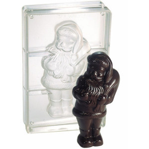 Plaque Père Noël Debout en Chocolat - 2 Empreintes - L 205 mm
