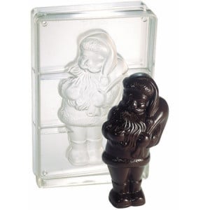 Plaque Père Noël Debout en Chocolat - 2 Empreintes - L 305 mm