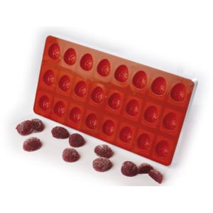 Moule à Confiserie - Demi Fraise - 24 Empreintes