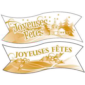 Plaque Joyeuses Fêtes - Lot de 24
