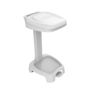Support à Sac Poubelle avec Couvercle Blanc - 120 L