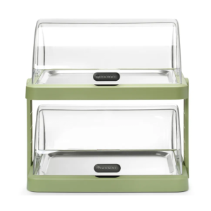 Vitrine Buffet à Couvercle Coulissant UNIQ - 2 Plateaux - Vert
