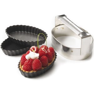 Moule à Tartelette Cannelée Oblong - 117 x 70 mm - Lot de 12