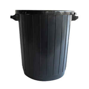 Poubelle Éco-Durable Ronde - 80 L - Noir