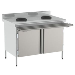 Table de Tri Sélectif 2 Portes - Roulettes Inox