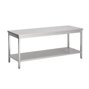 Table Inox avec Etagère - L 2000 x P 600 mm