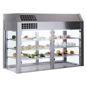 Vitrine Réfrigérée avec Cuve Isolée avec Rideau Thermique 4 GN 1/1 - L 1550 x P 660 mm