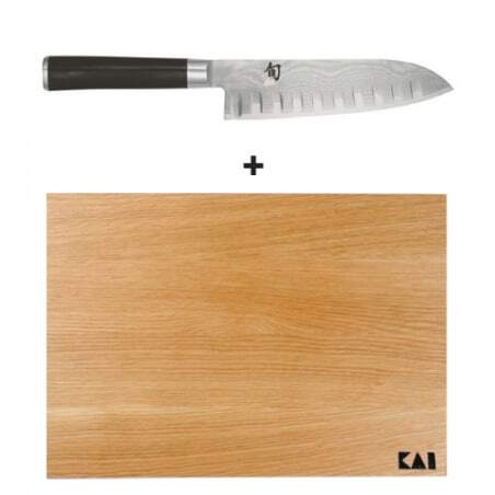 Coffret Santoku Shun Damas Alvéolé 18 cm et sa Planche à Découper KAI - 1 Coffret Santoku Shun Damas Alvéolé 18 cm et sa Planche à Découper KAI - 1