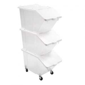 Lot de 3 Bacs à Ingrédients 30L + Couvercles + 4 Roues Gilac - 1