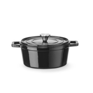 Cocotte en Fonte Émaillée Ronde Noire - 3,7 L