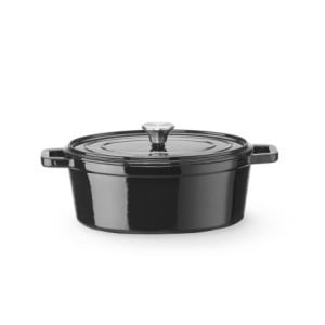 Cocotte en Fonte Émaillée Ovale Noire - 4,4 L