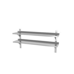 Étagère Murale Réglable 2 Niveaux avec 2 Supports - L 1400 x 300 mm