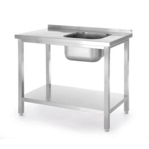 Plonge 1 Bac à Droite Kitchen Line avec Étagère - P 600 x L 800 mm