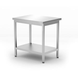 Table de Travail Centrale Kitchen Line avec Étagère - P 600 x L 800 mm