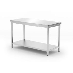 Table de Travail Centrale Kitchen Line avec Étagère - P 600 x L 1200 mm