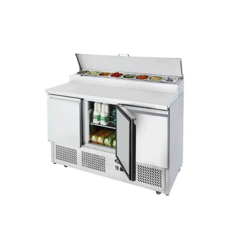 Saladette pizza 3 portes avec vitrine réfrigérée 380+40L - ProChef