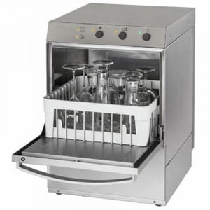 Lave-Verre Professionnel avec Doseur de Liquide de Rinçage et Détergent et Pompe de Vidange - 35 x 35 cm - Reconditionné