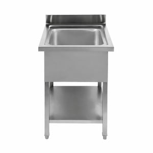 Plonge 1 Bac avec Dosseret et Etagère - L 600 x P 700 mm - Reconditionnée