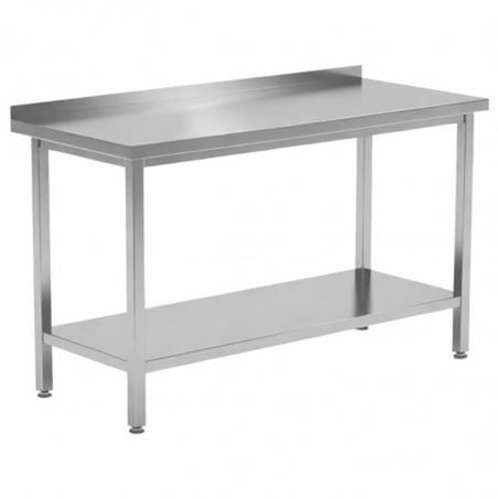 Table Inox avec Dosseret et Etagère - P 700 mm - L 1600 mm Dynasteel - 1