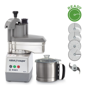 R 401 Combiné Cutter & Coupe Légumes avec 4 Disques