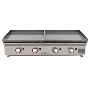 Plancha à Gaz Lisse Double Acier 6 mm - 60 + 60 cm