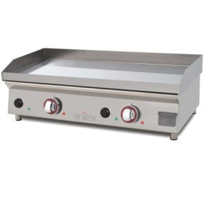 Plancha Electrique Lisse Acier 15 mm avec Revêtement Chrome - 80 cm