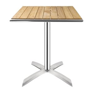 Table Bistro Carrée avec Plateau Basculant Frêne - 600 mm - Reconditionnée