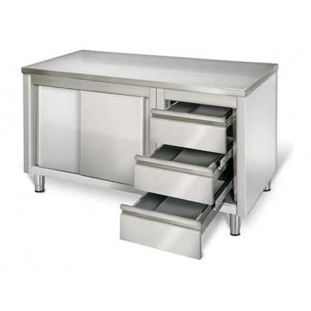 Armoire de Travail avec 3 tiroirs profondeur 600 FourniResto - 1 Armoire de Travail avec 3 tiroirs profondeur 600 FourniResto - 1