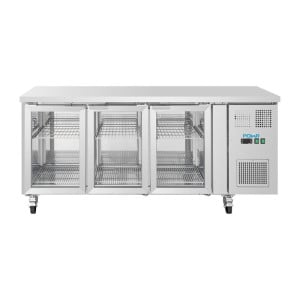 Table Réfrigérée Positive à 3 Portes Vitrées - 465 L