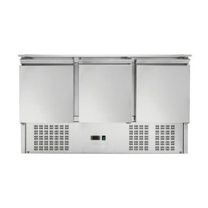 Saladette Compacte 3 Portes - Avec Couvercle Coulissant - 4 Bacs GN 1/1 - Reconditionné