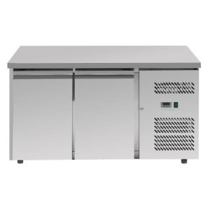 Table Réfrigérée Positive 2 Portes 228 L Froid Ventilé 2/8°C Inox R290 - Profondeur 600