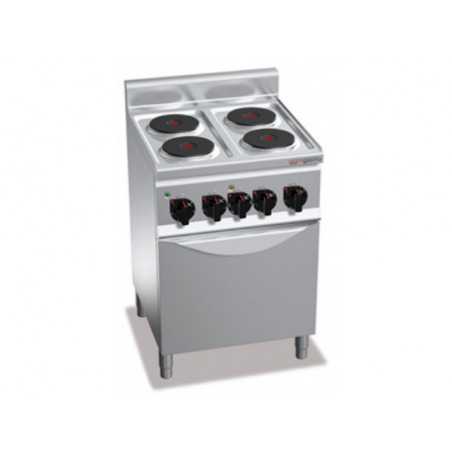 Fourneau Electrique 4 Brûleurs - 8 KW Avec Four Electrique À Convection 3 KW FourniResto - 1 Fourneau Electrique 4 Brûleurs - 8 KW Avec Four Electrique À Convection 3 KW FourniResto - 1