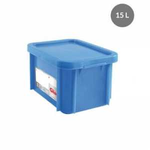 Bac Rectangulaire 15L+Couvercle Bleu Haccp Gilac - 1