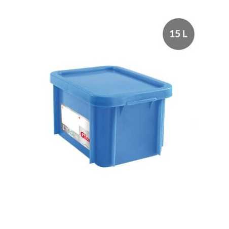 Bac Rectangulaire 15L+Couvercle Bleu Haccp Gilac - 1