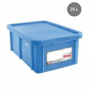 Bac Rectangulaire 35L+Couvercle Bleu Haccp Gilac - 1