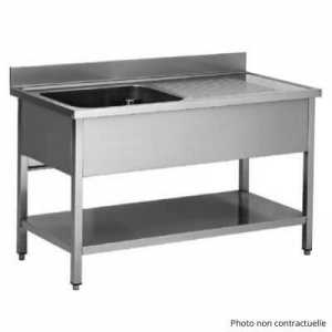 Plonge Inox Soudée - 2 Bacs - Égouttoir à Gauche L2G - 1