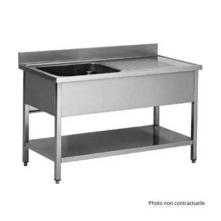Plonge Inox Soudée - 2 Bacs - Égouttoir à Gauche L2G - 1 Plonge Inox Soudée - 2 Bacs - Égouttoir à Gauche L2G - 1