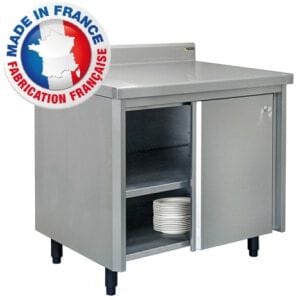 Meuble Bas avec Dosseret - Largeur 700 mm avec Roulettes Inox SOFINOR - 1