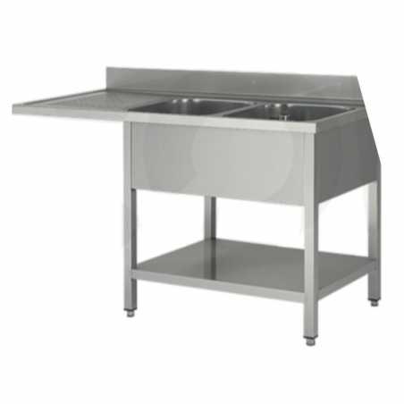 Plonge 2 Bacs avec Passage Lave-Vaisselle L 1600 - Profondeur 700 Codimatel - 1 Plonge 2 Bacs avec Passage Lave-Vaisselle L 1600 - Profondeur 700 Codimatel - 1