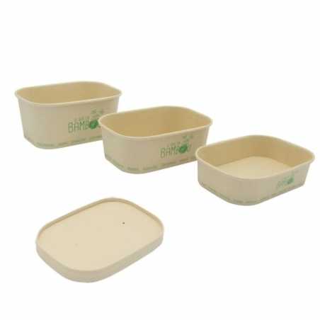 Couvercle en Cellulose de Bambou pour Barquette en Bambou - Lot de 50 FourniResto - 1