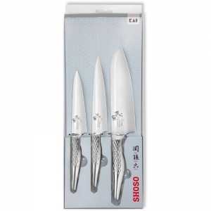 Set de 3 Couteaux Shoso - Office Universel et Santoku KAI - 1