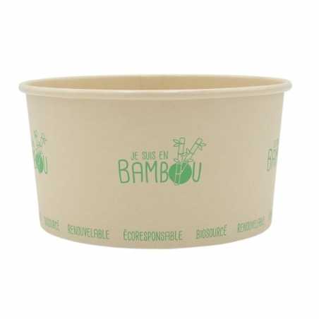 Bol à Salade en Bambou - 1000 ml - Lot de 50 FourniResto - 1