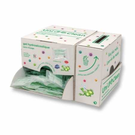 Lot de 250 Doses Individuelles de Gel Hydroalcoolique - Boîte Distributrice et Collecte FourniResto - 1 Lot de 250 Doses Individuelles de Gel Hydroalcoolique - Boîte Distributrice et Collecte FourniResto - 1