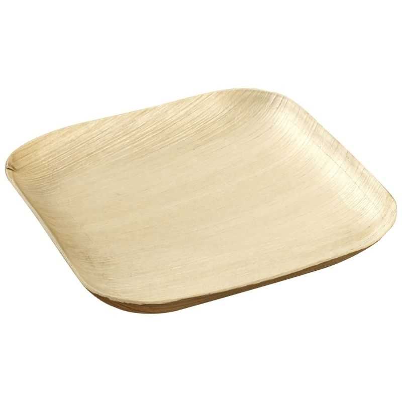 Assiettes et plateaux de service en bois pour service traiteur debout