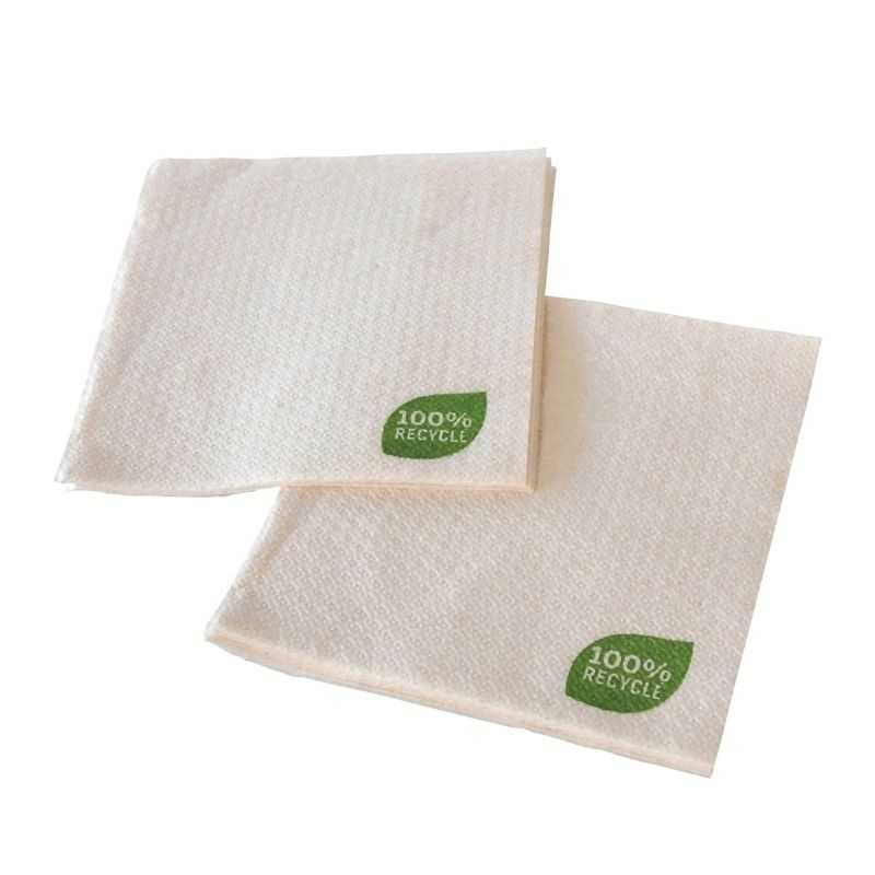 Serviettes en papier jaunes ecoresponsables 100% recyclables