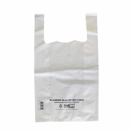 Sac Bretelle Réutilisables Blanc - 10 L - Lot de 500 FourniResto - 1